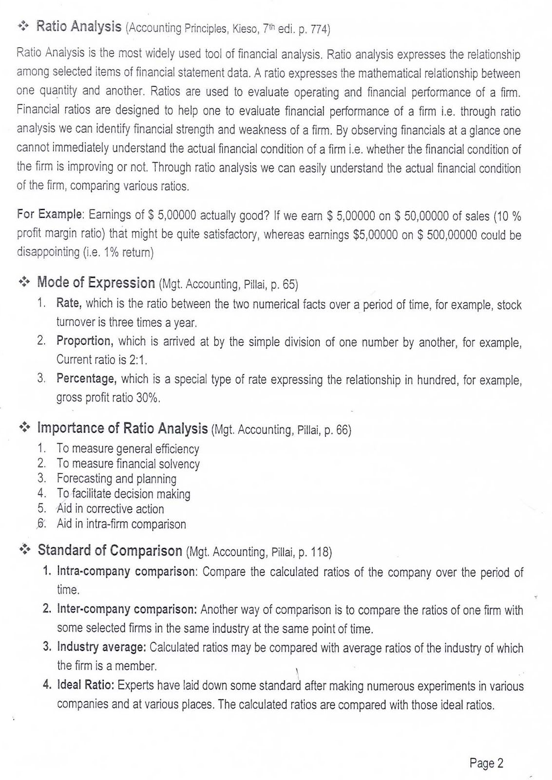 Financial ratio analysis paper